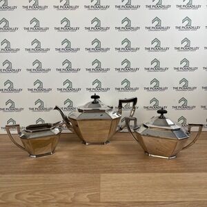 Vintage Barbour Silver Co. Electro Plate N.S. Pattern 5316 3 Piece Tea Set
